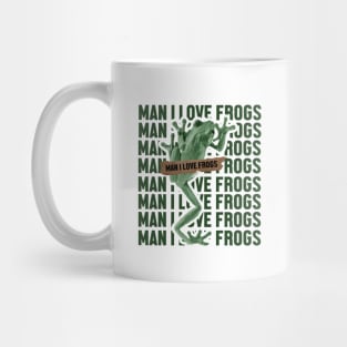 man i love frogs - green Mug